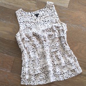 Ann Taylor Layered Ruffle Silk Blouse